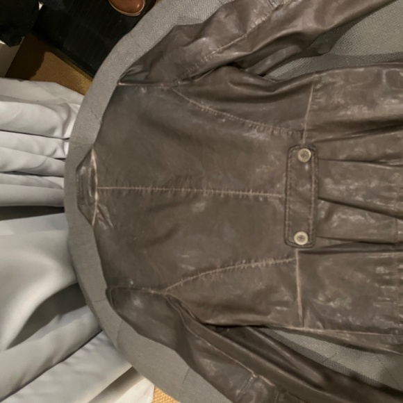 INC Leather Like, lined Brown Jacket Size Medium - Picture 2 of 7